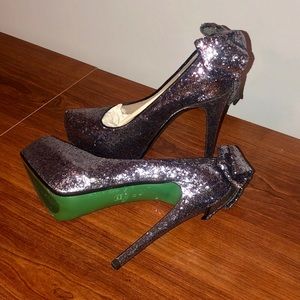 Donald J Pliner Alba-Gi Pewter Glitter Stiletto
